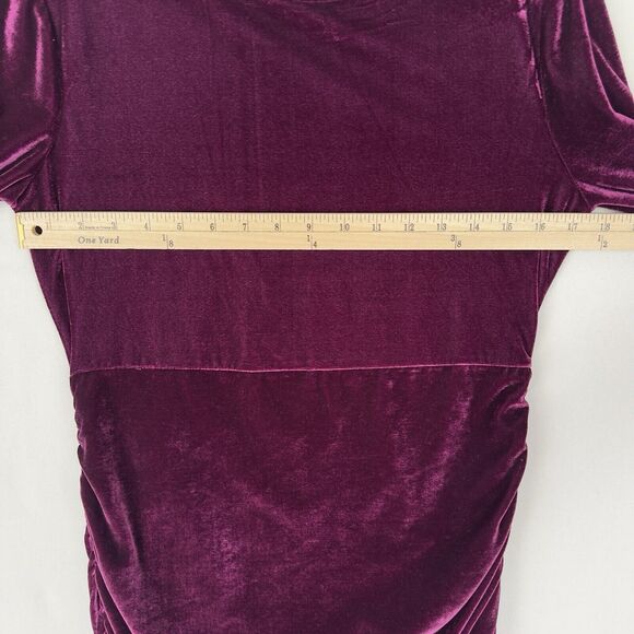 Lulus Dress Womens Large Purple Velvet Ruched Bodycon Fitted Holiday Event Party - Picture 14 of 16